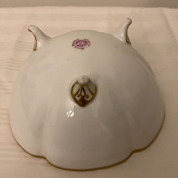 Nippon hand painted porcelain decorative bowl with gold trim 6” x 3”. - Picture 3 of 5